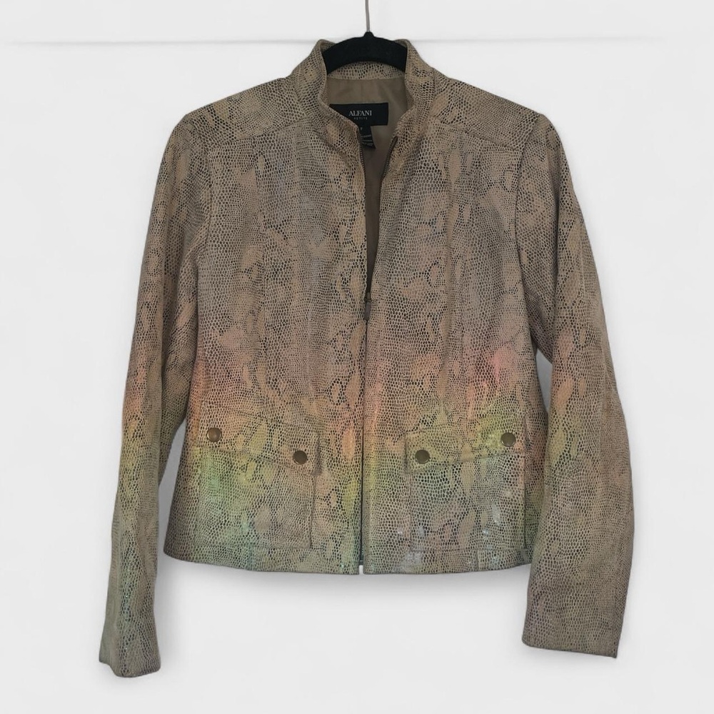 Alfani Women's Tan Snakeskin Blazer